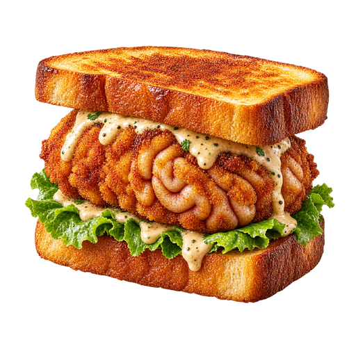 Fried Brain Sandwich sticker illustration