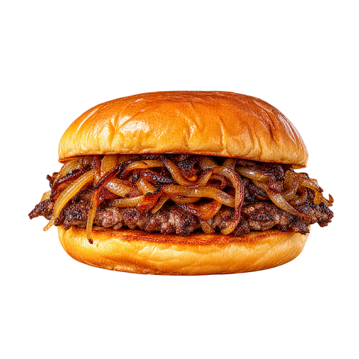 Fried onion burger sticker illustration