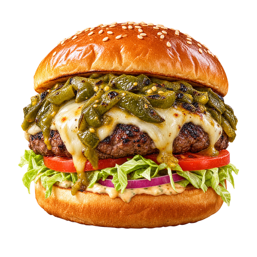 Green Chile Burger sticker illustration