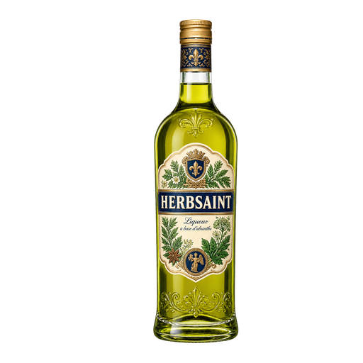 Herbsaint liqueur sticker illustration