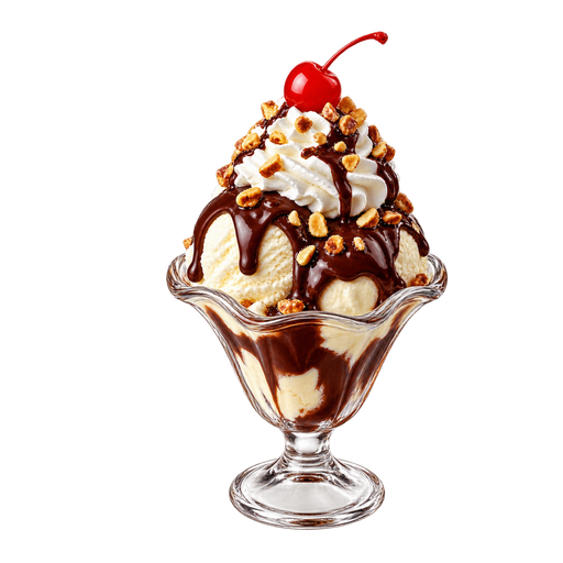 Hot Fudge Sundae sticker illustration