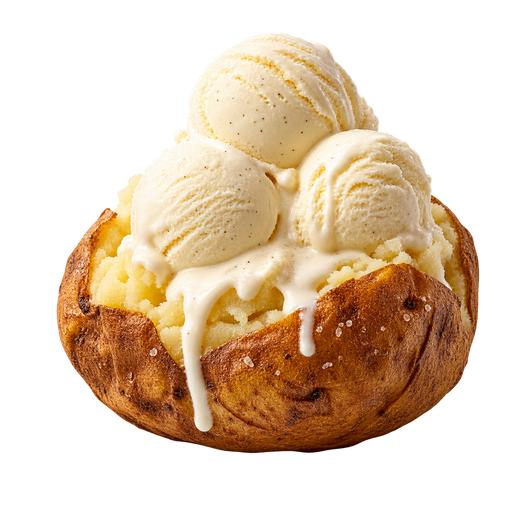 Ice cream potato sticker illustration