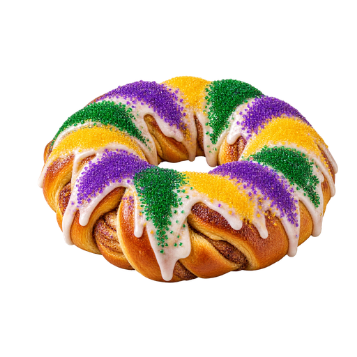 King Cake sticker illustration