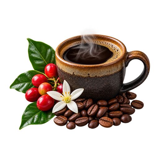 Kona coffee sticker illustration