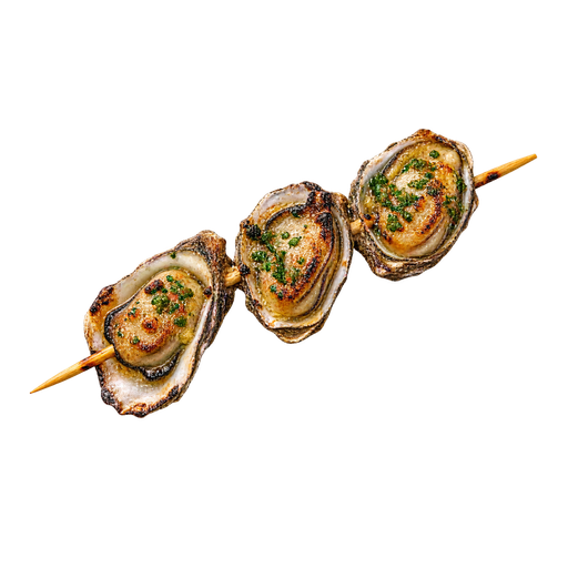 Oysters en brochette sticker illustration