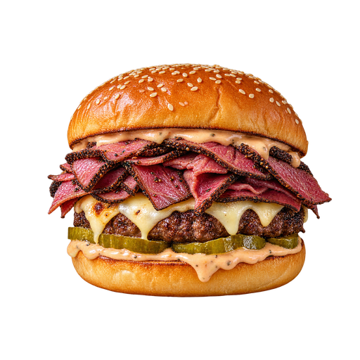 Pastrami Burger sticker illustration
