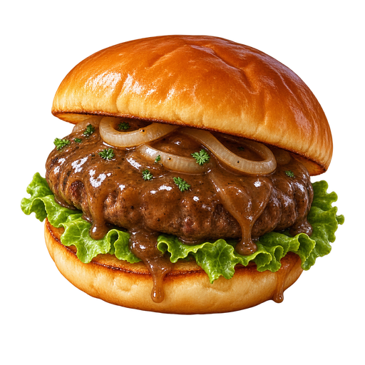 Poached Burger sticker illustration