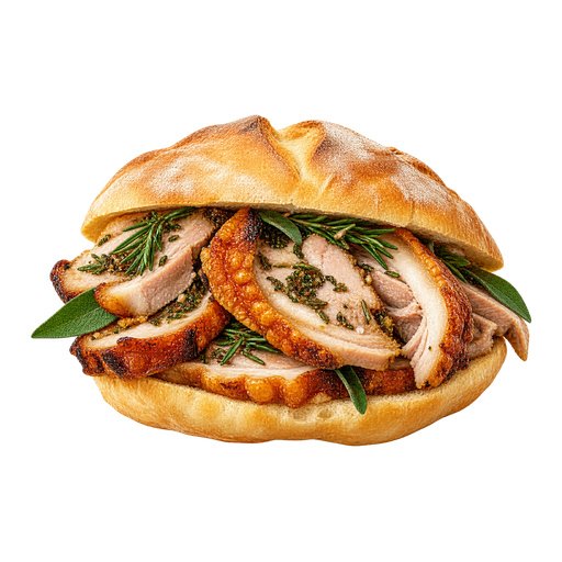 Porchetta sandwich sticker illustration