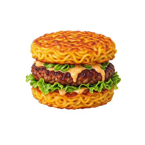 Ramen Burger sticker illustration