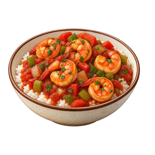 Shrimp Creole sticker illustration