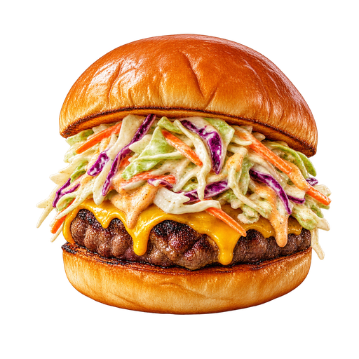 Slaw Burger sticker illustration