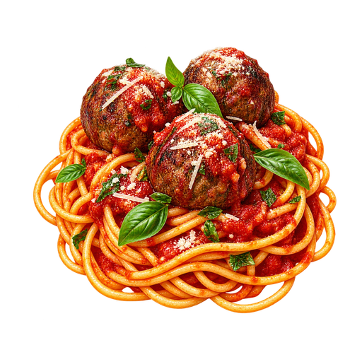 Spaghetti and Meatballs sticker illustration
