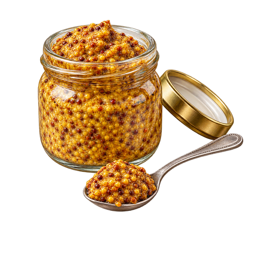 Spicy brown mustard sticker illustration
