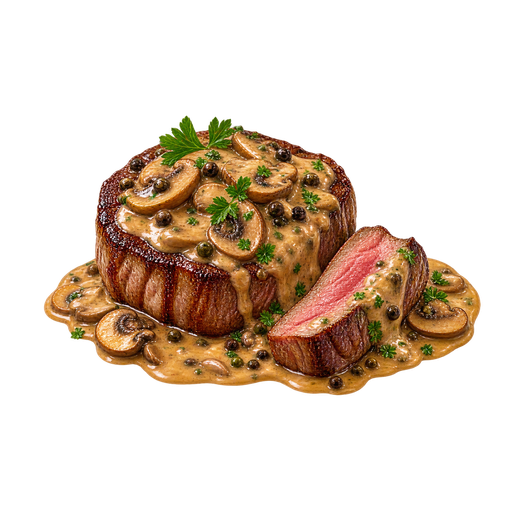 Steak Diane sticker illustration