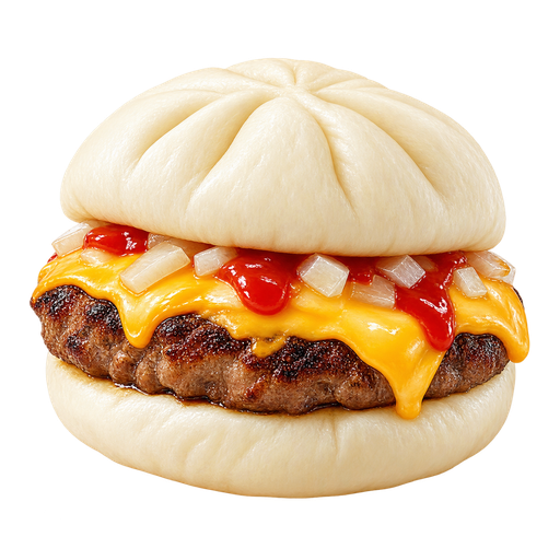 Steamed Cheeseburger sticker illustration