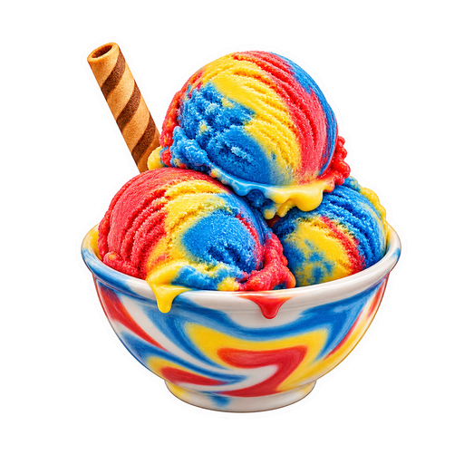 Superman ice cream sticker illustration