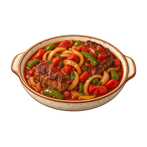 Swiss Steak sticker illustration
