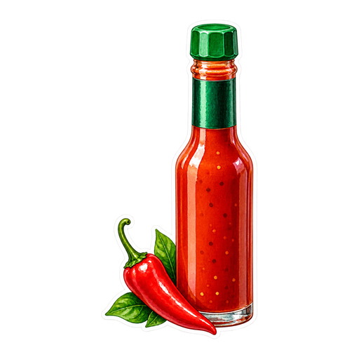 Tabasco Sauce sticker illustration