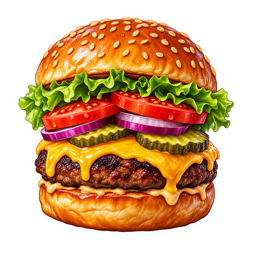 Theta Burger sticker illustration