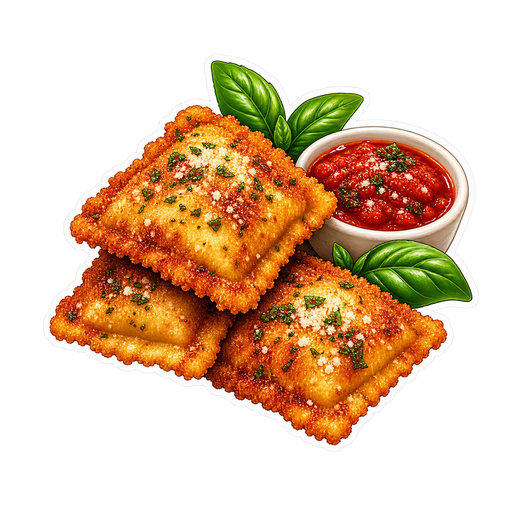 Toasted Ravioli sticker illustration