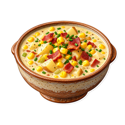 Vermont Corn Chowder sticker illustration