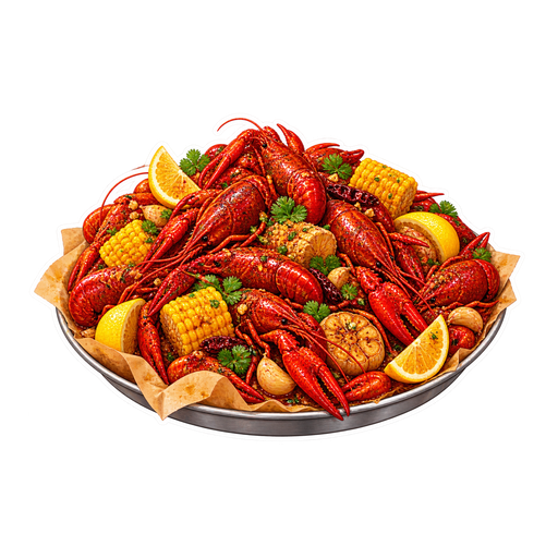 Viet-Cajun crawfish sticker illustration