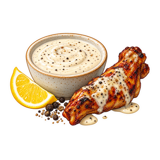 White Barbecue Sauce sticker illustration