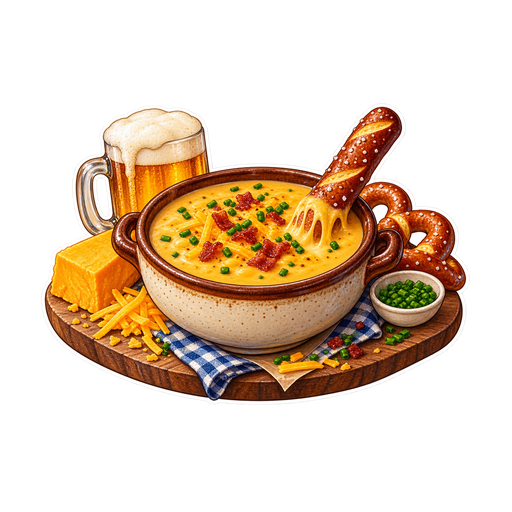 Wisconsin Cheddar Beer Soup sticker illustration