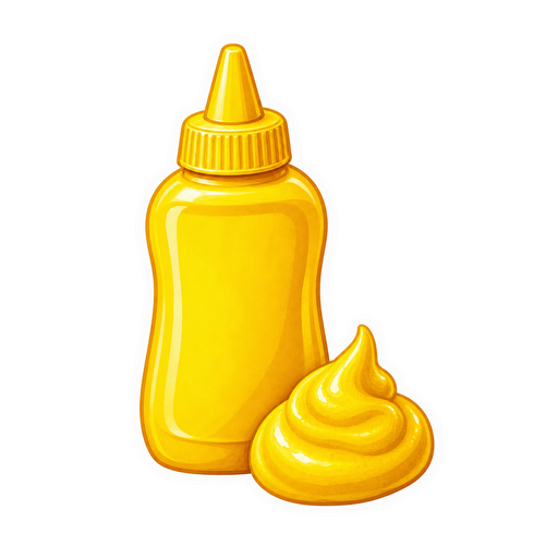 Yellow mustard sticker illustration