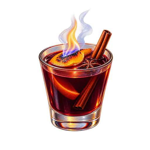 Flamed Mulled Wine sticker illustration