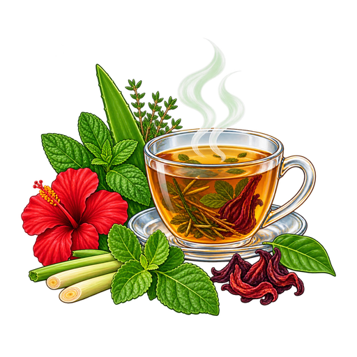 USVI Bush Tea sticker illustration