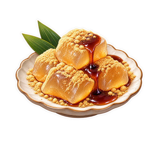Warabimochi sticker illustration