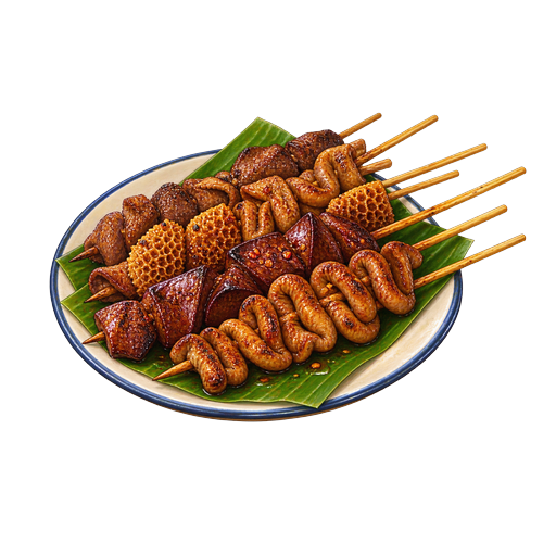 Pork Offal Skewers sticker illustration