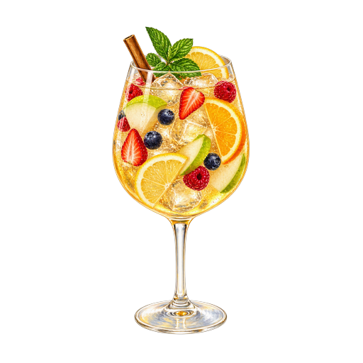 White Sangria sticker illustration