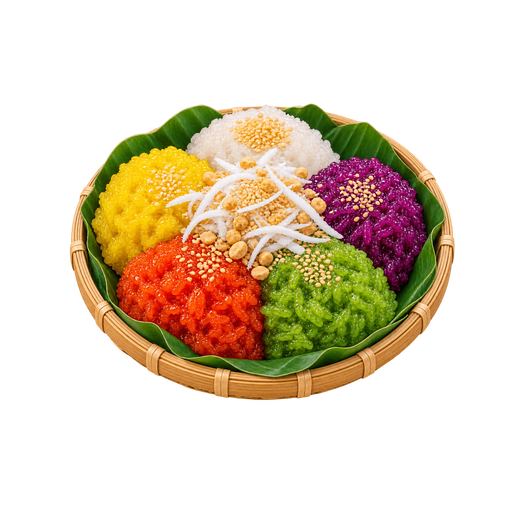 Xôi ngũ sắc sticker illustration