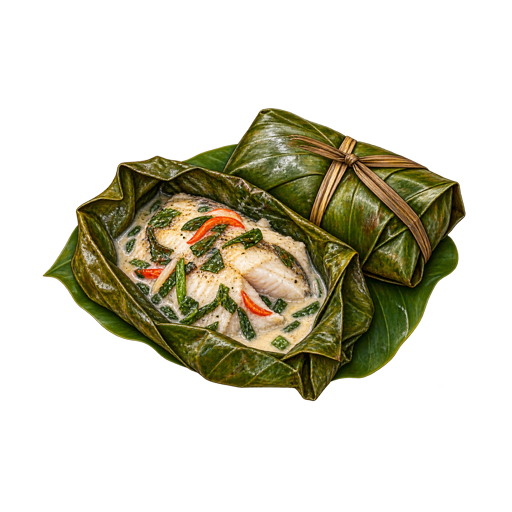 Yapese Fish and Taro Leaf Rolls sticker illustration