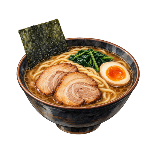 Yokohama Iekei Ramen sticker illustration