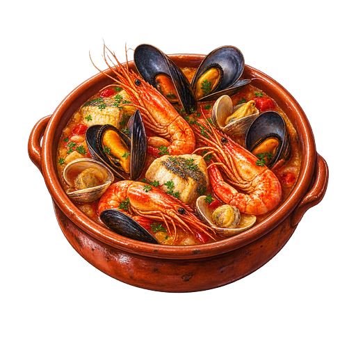 Catalan Seafood Zarzuela sticker illustration