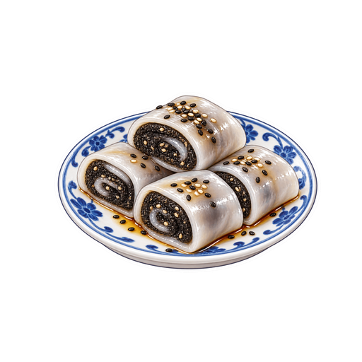Zhi ma juan (Black sesame roll) sticker illustration