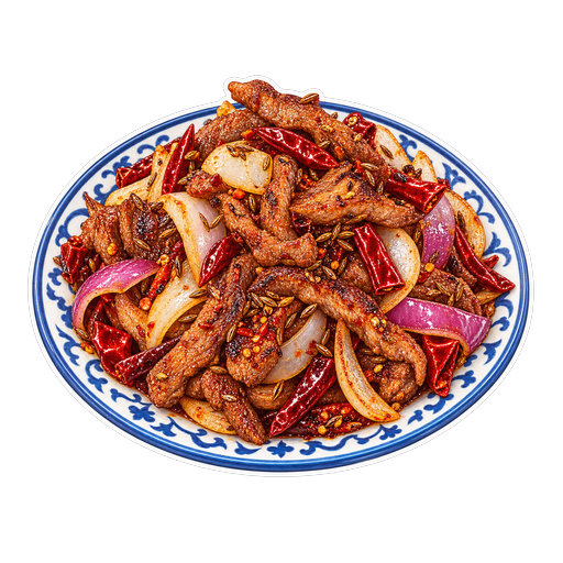 Cumin Lamb (Ziran Yangrou) sticker illustration